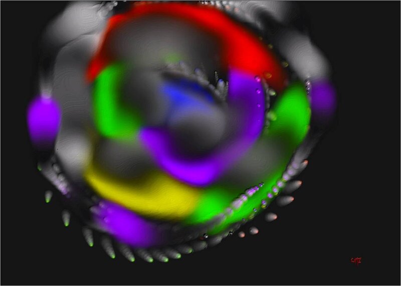 Colorful Abstract Sphere — Red, Mysterious
