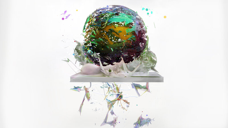 colorful abstract sphere sculpture