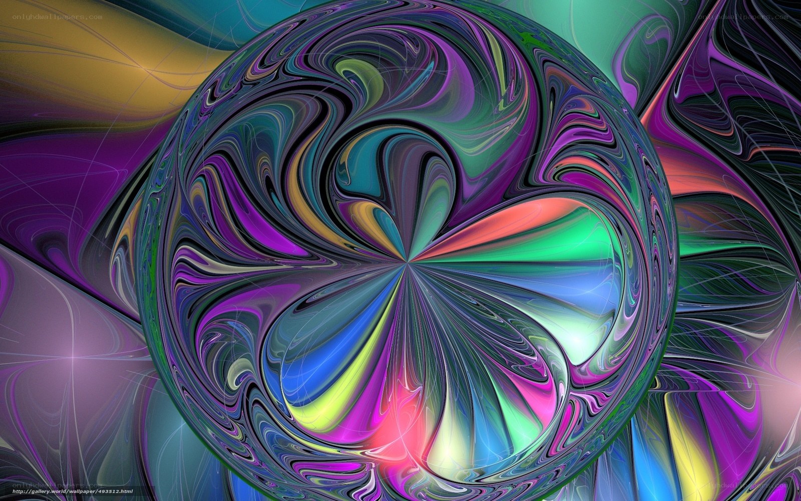 Colorful abstract sphere swirl