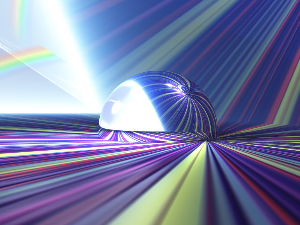 Colorful abstract sphere with light rays