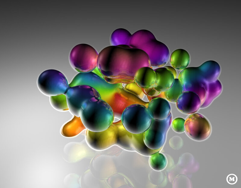 Colorful Abstract Spheres — Purple, 3d Render