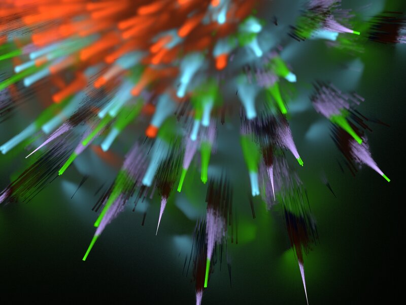 Colorful Abstract Spikes — Green