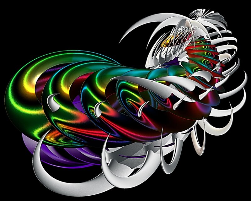 Colorful abstract spiral sculpture