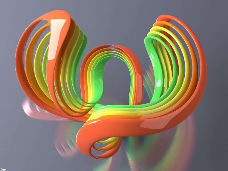 Colorful abstract spiral sculpture