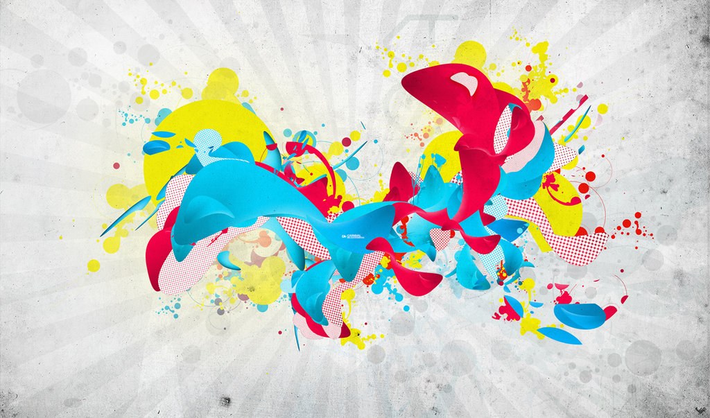 colorful abstract splatter art