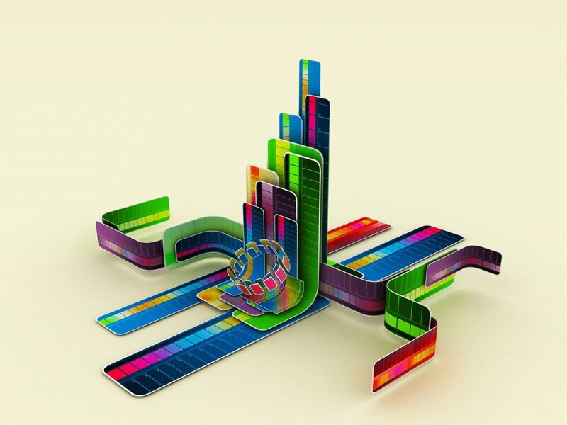 Colorful Abstract Structure — Green