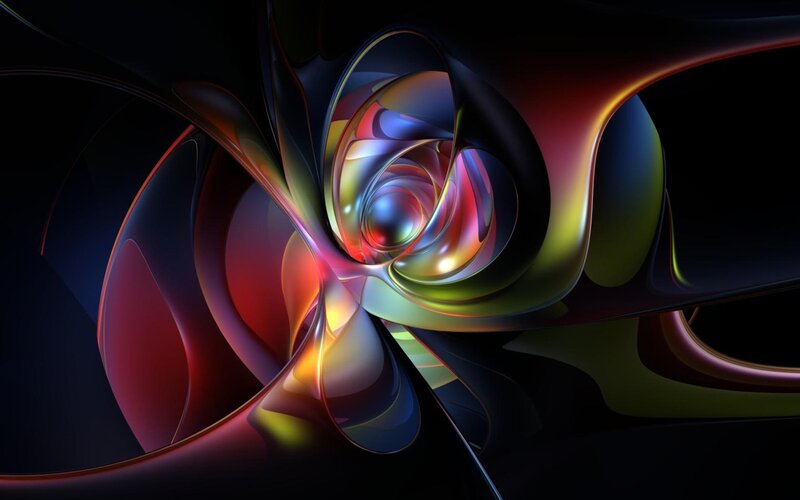 Colorful Abstract Swirl — Black, Dynamic, Swirls, Light