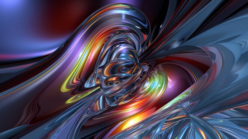 Colorful Abstract Swirl — Blue, Dynamic, Digital Art