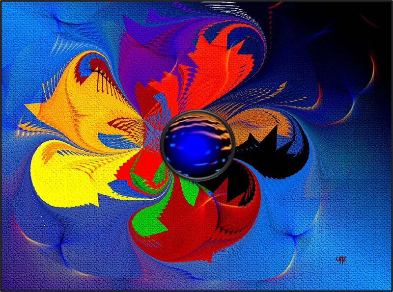 Colorful Abstract Swirl — Blue, Dynamic