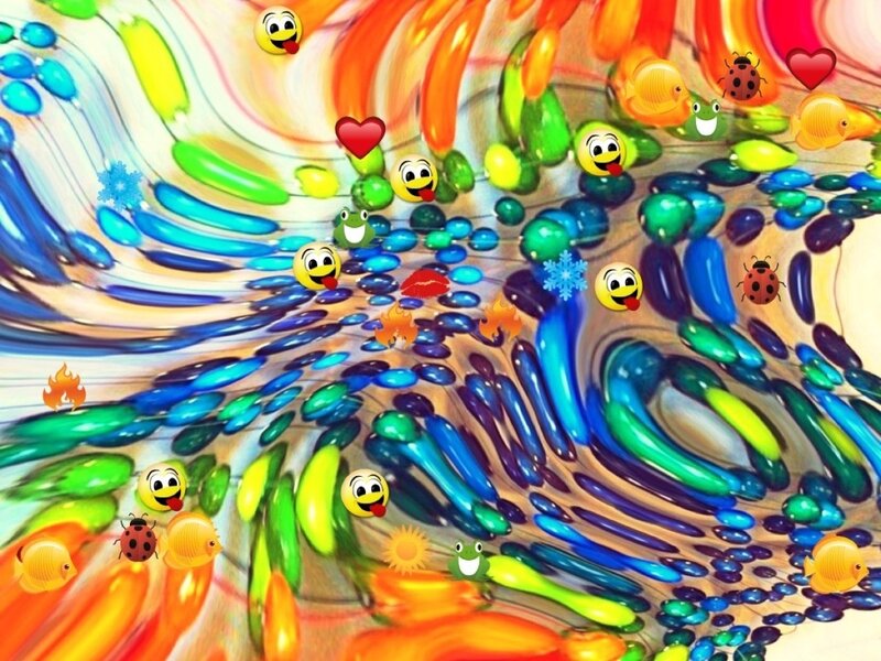Colorful Abstract Swirl — Blue, Playful