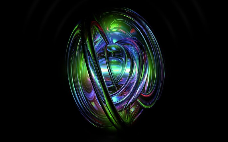 Colorful Abstract Swirl — Green, Dramatic