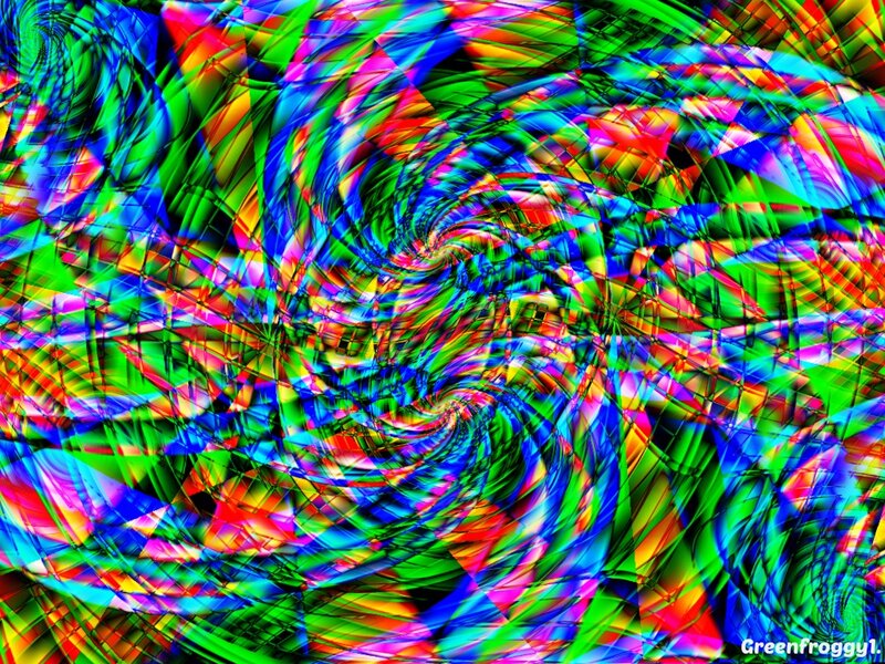 Colorful Abstract Swirl — Green, Hypnotic