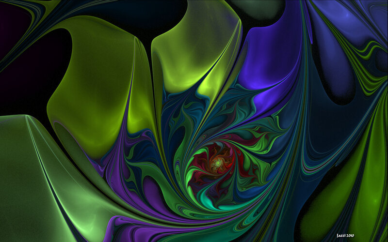 Colorful Abstract Swirl — Green