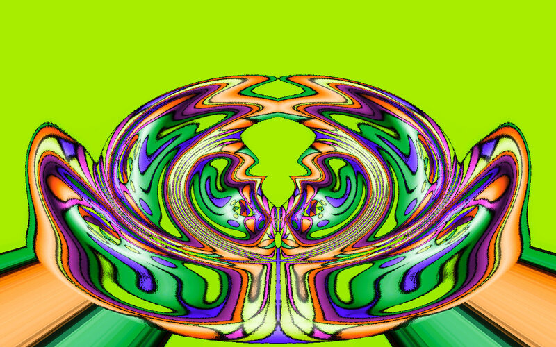 Colorful Abstract Swirl — Green, Vibrant, Green Background