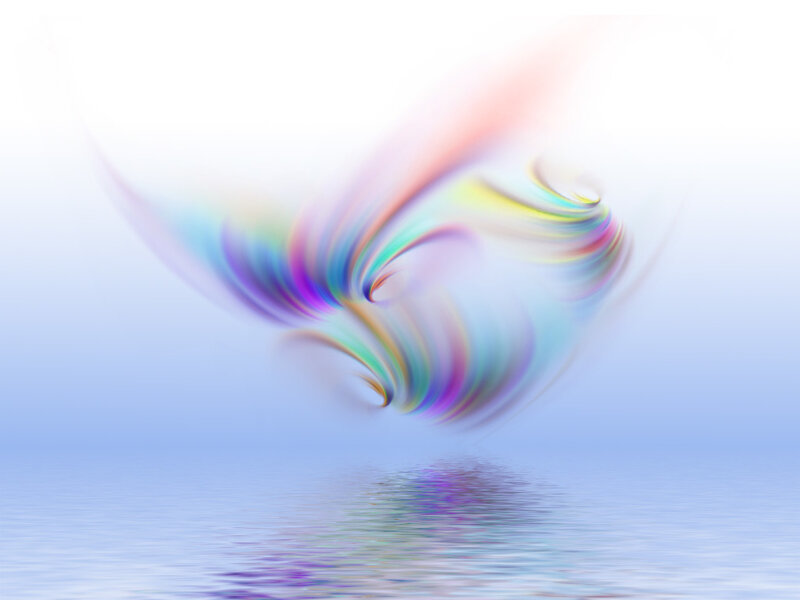 colorful abstract swirl over water