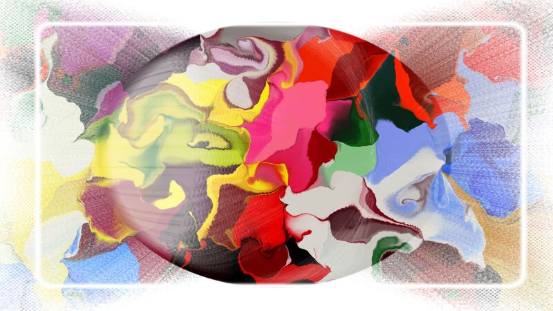 Colorful Abstract Swirl — Red, Vibrant, Frame
