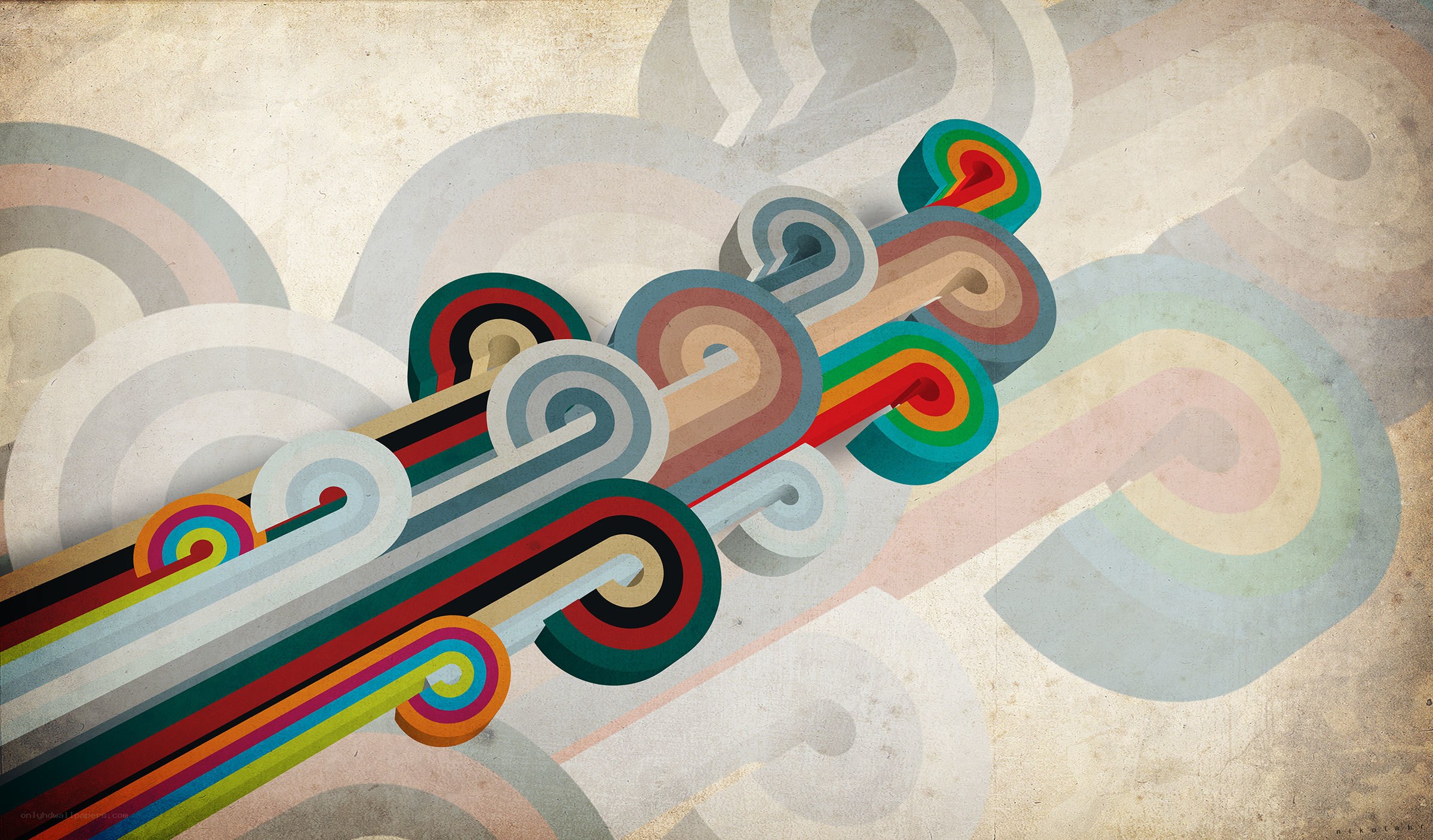 Colorful abstract swirls