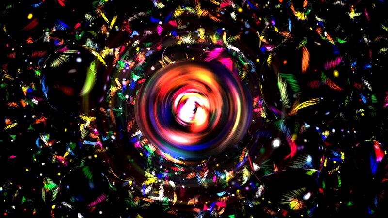 Colorful Abstract Swirls — Black, Energetic