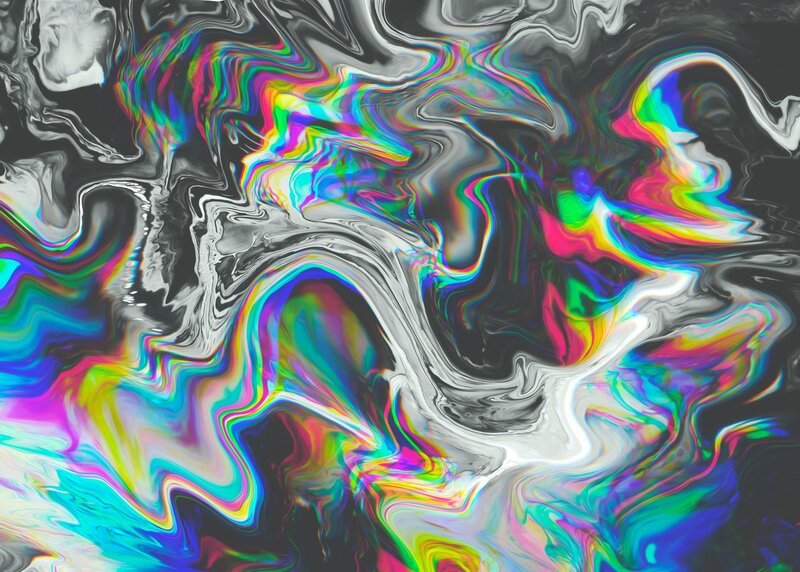 Colorful Abstract Swirls — Black, Hypnotic