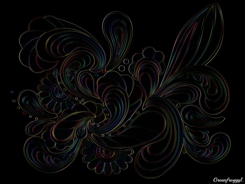 Colorful Abstract Swirls — Black, Mystical