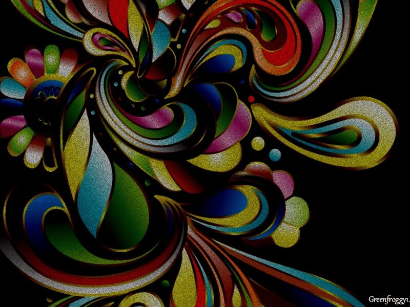 Colorful Abstract Swirls — Black, Vibrant
