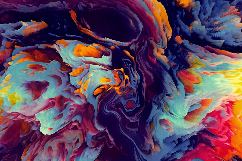 Colorful Abstract Swirls — Blue, Dynamic, Colors, Patterns