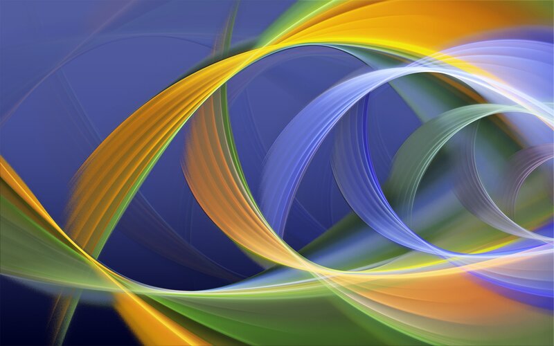 Colorful Abstract Swirls — Blue, Dynamic, Curves