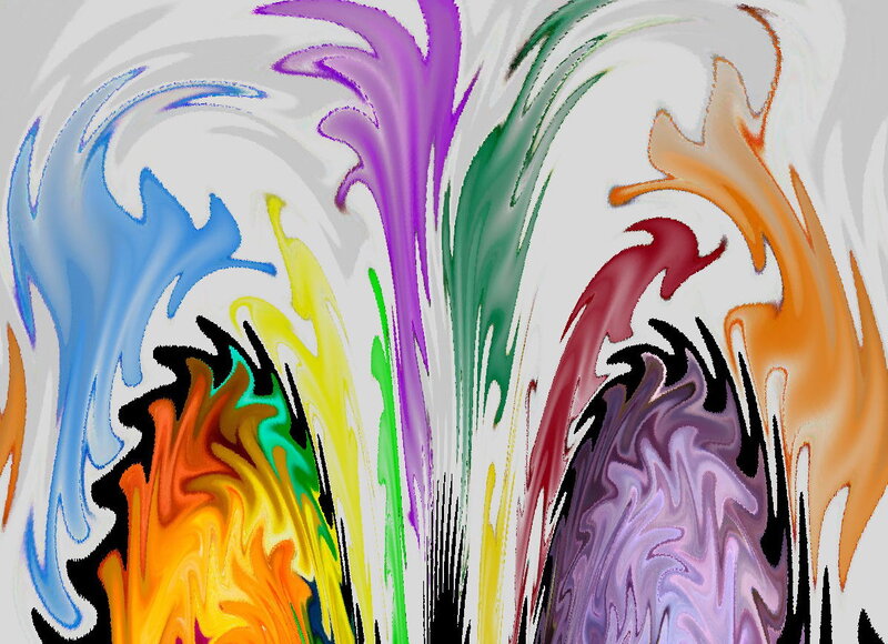 Colorful Abstract Swirls — Blue, Dynamic, Flames