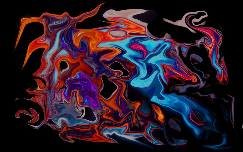Colorful Abstract Swirls — Blue, Dynamic, Fluid