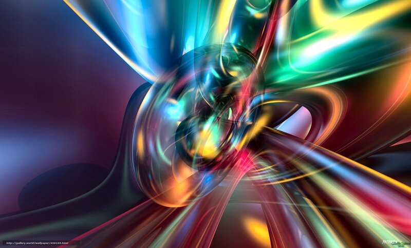 Colorful Abstract Swirls — Blue, Dynamic, Light Streaks