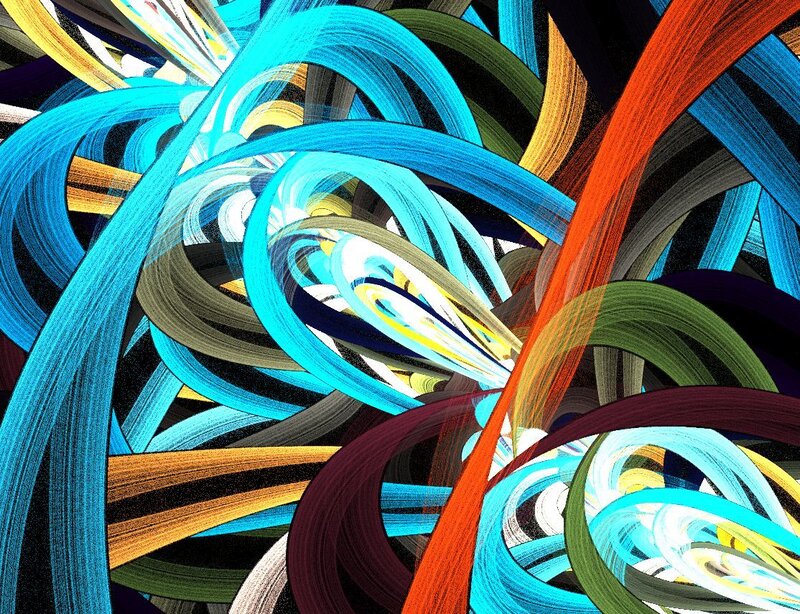 Colorful Abstract Swirls — Blue, Dynamic, Lines, Curves