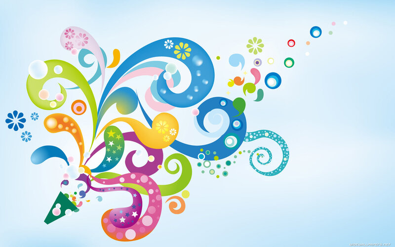 Colorful Abstract Swirls — Blue, Playful