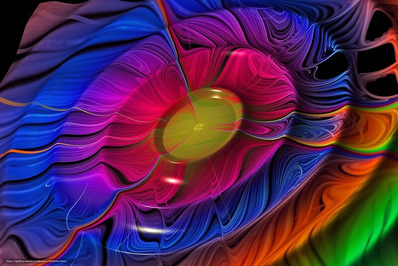 Colorful Abstract Swirls — Blue, Vibrant, Digital Art, Light