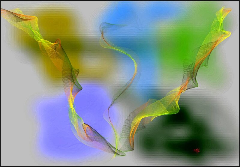 Colorful Abstract Swirls — Green, Dynamic, Colors
