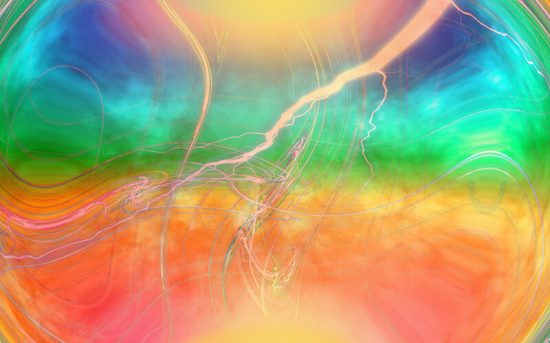 Colorful Abstract Swirls — Green, Dynamic, Lightning