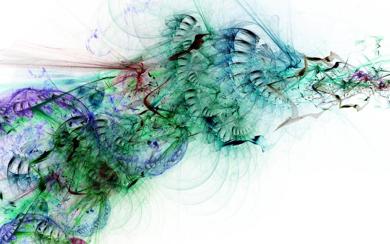 Colorful Abstract Swirls — Green, Dynamic, Smoke