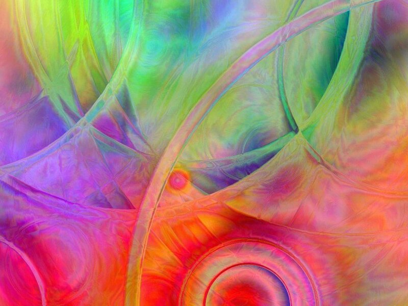 Colorful Abstract Swirls — Green, Vibrant, Colors, Patterns