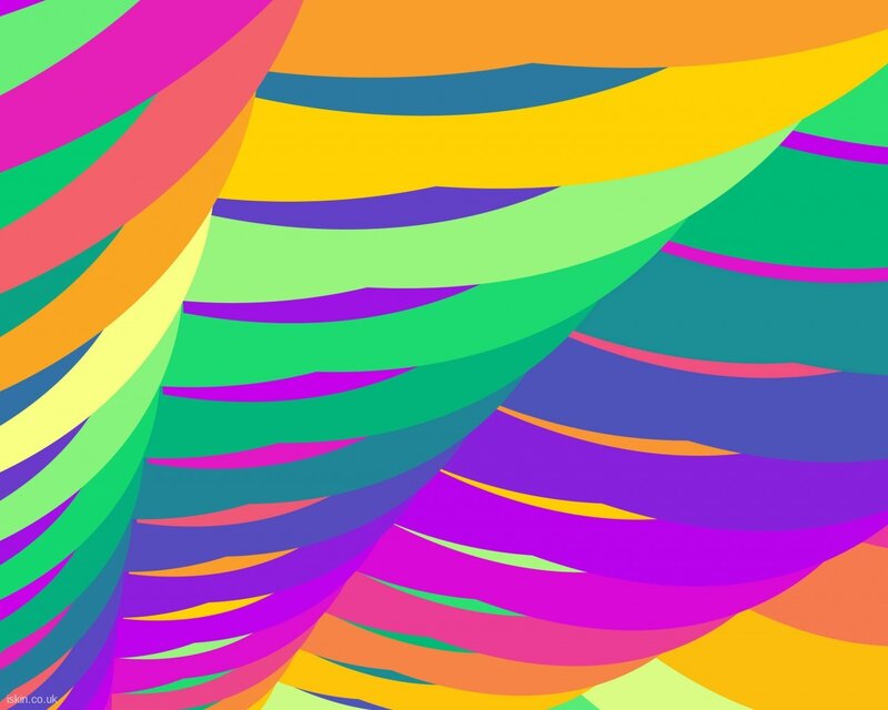 Colorful Abstract Swirls — Green, Vibrant, Curves, Bands