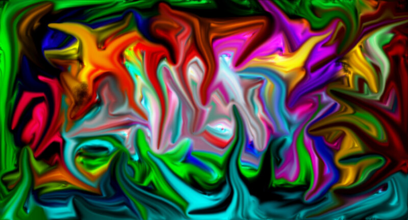 Colorful Abstract Swirls — Green, Vibrant, Fluid