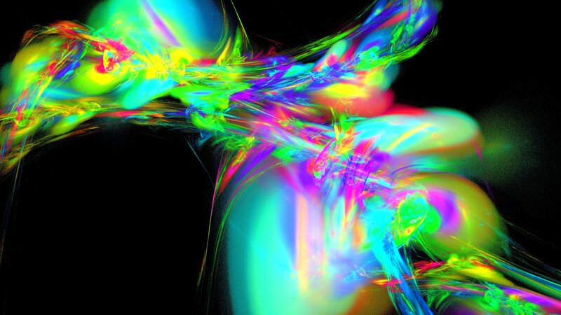 Colorful Abstract Swirls — Green, Vibrant, Light Trails, Neon Colors