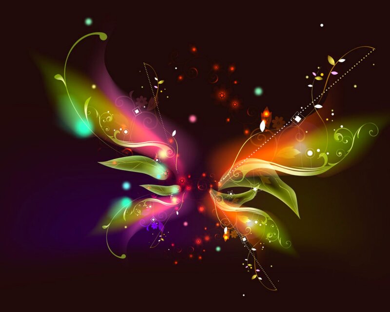 Colorful Abstract Swirls — Green, Vibrant, Night