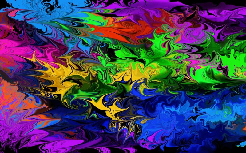 Colorful Abstract Swirls — Green, Vibrant, Waves, Colors