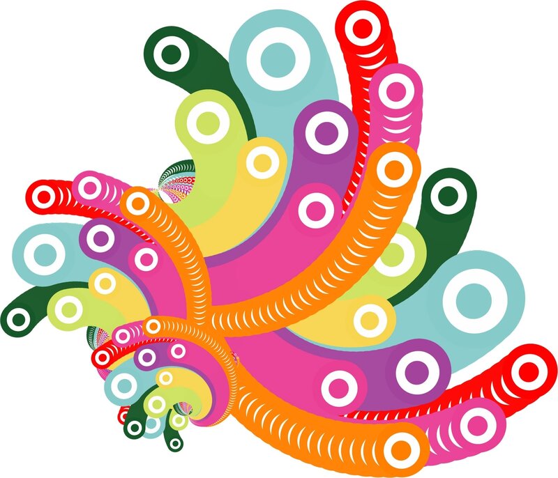 Colorful Abstract Swirls — Pink, Playful