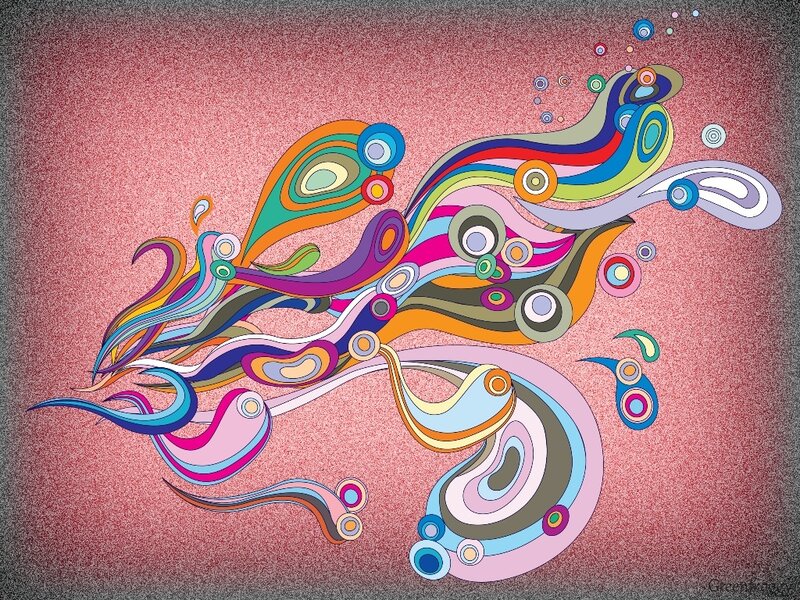 Colorful Abstract Swirls — Pink, Vibrant, Circles, Waves