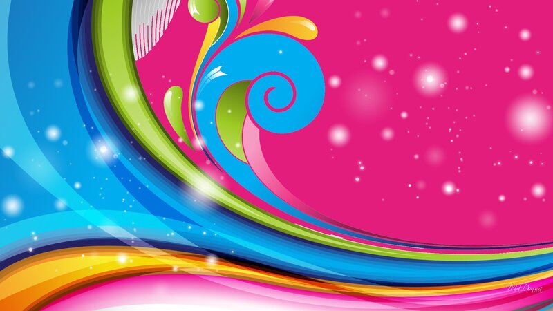 Colorful Abstract Swirls — Pink, Vibrant, Digital Art