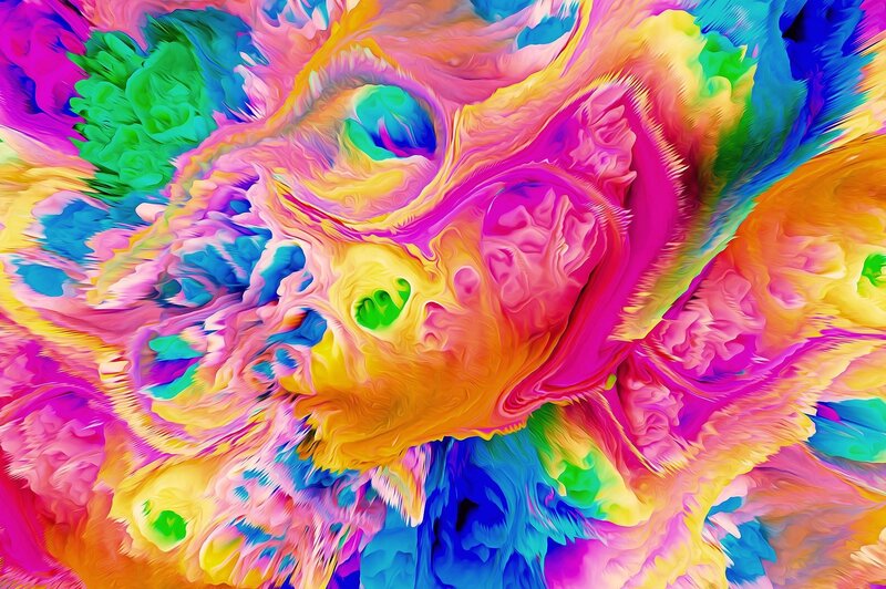 Colorful Abstract Swirls — Pink, Vibrant, Splashes