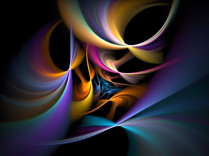 Colorful Abstract Swirls — Purple, Dynamic, Curves, Light, Dark Background