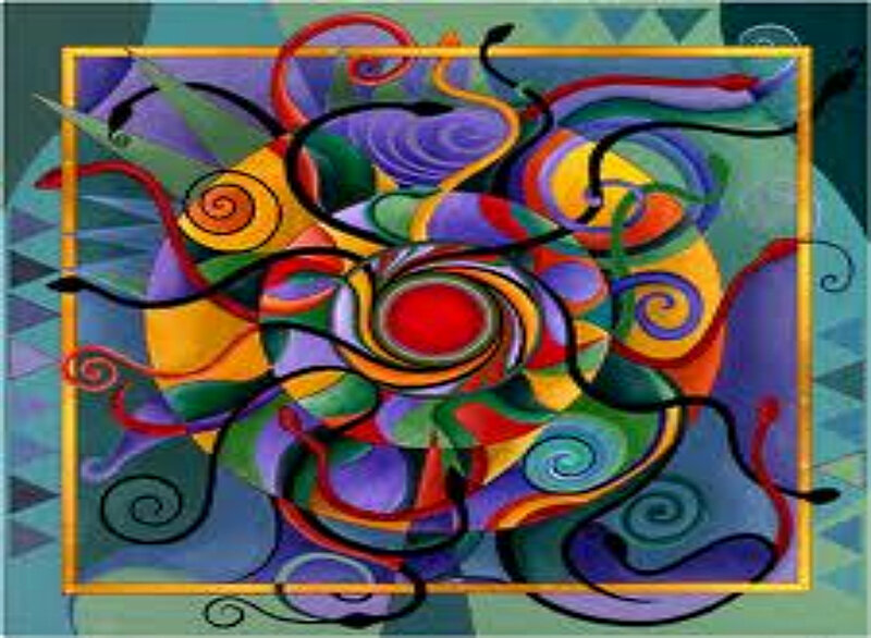 Colorful Abstract Swirls — Purple, Dynamic, Lines