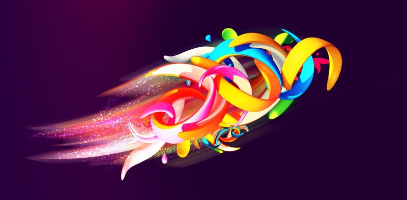 Colorful Abstract Swirls — Purple, Dynamic