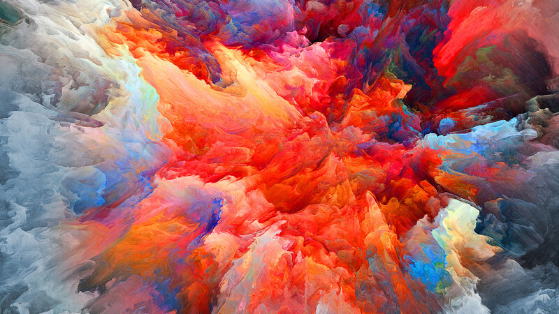 Colorful Abstract Swirls — Red, Dynamic, Blue